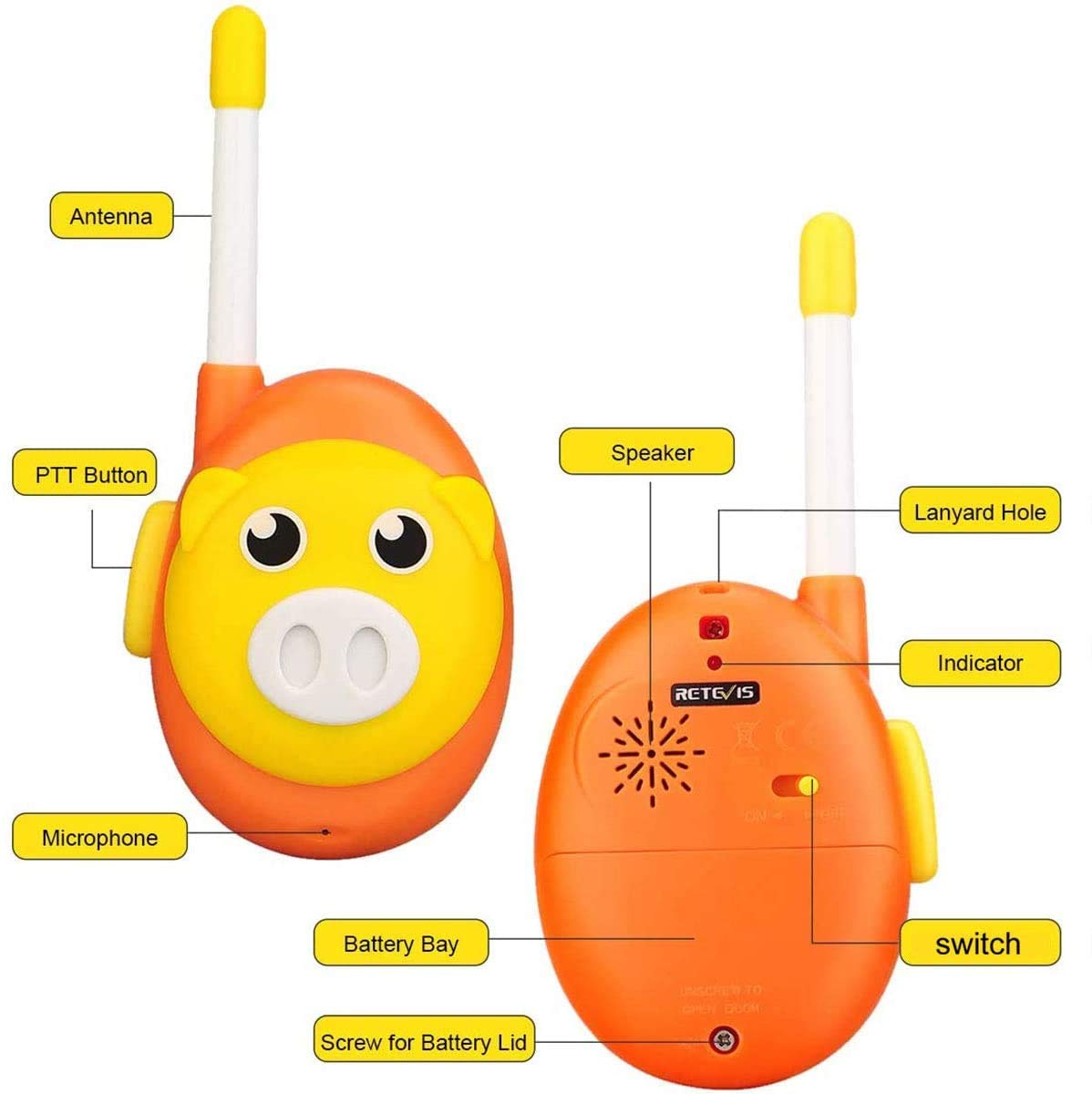 Foto 6 pulgar | Walkie Talkies Retevis Rb16 Para Niños De 3 A 5 Años, 2 Unidades - Venta Internacional.