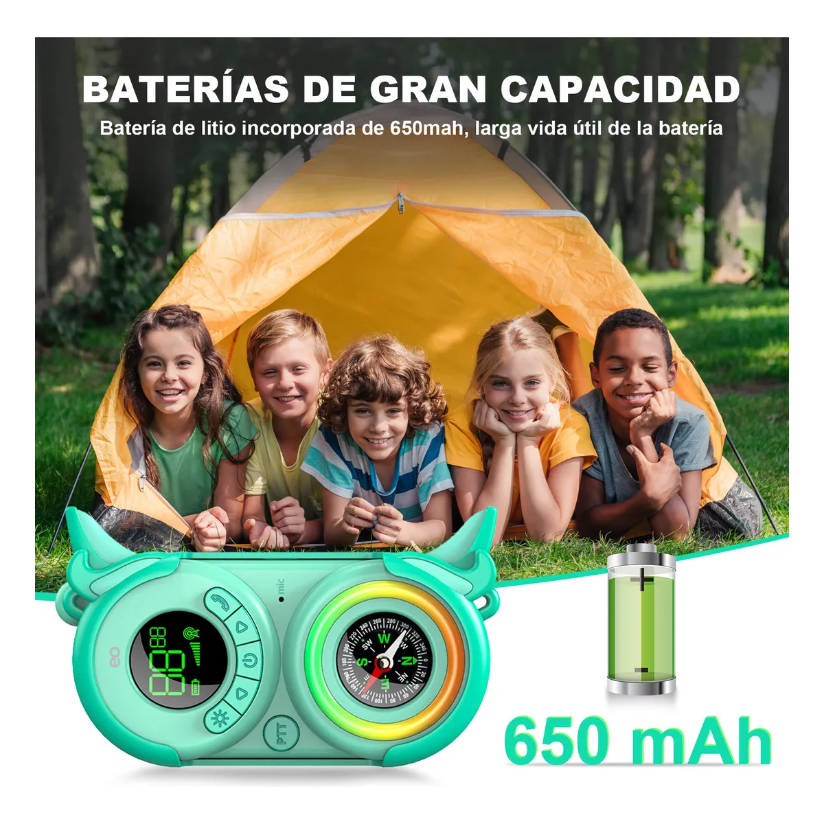 Foto 4 | Walkie Talkies Radios Para Niños Carga Usb Y Brújula 2piezas  Eo Safe Imports Esi-19718 Multicolor