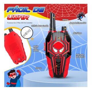 Foto 3 | Spider Walkie Talkie Para Niños Radio Juguete Belug Rojo Azul