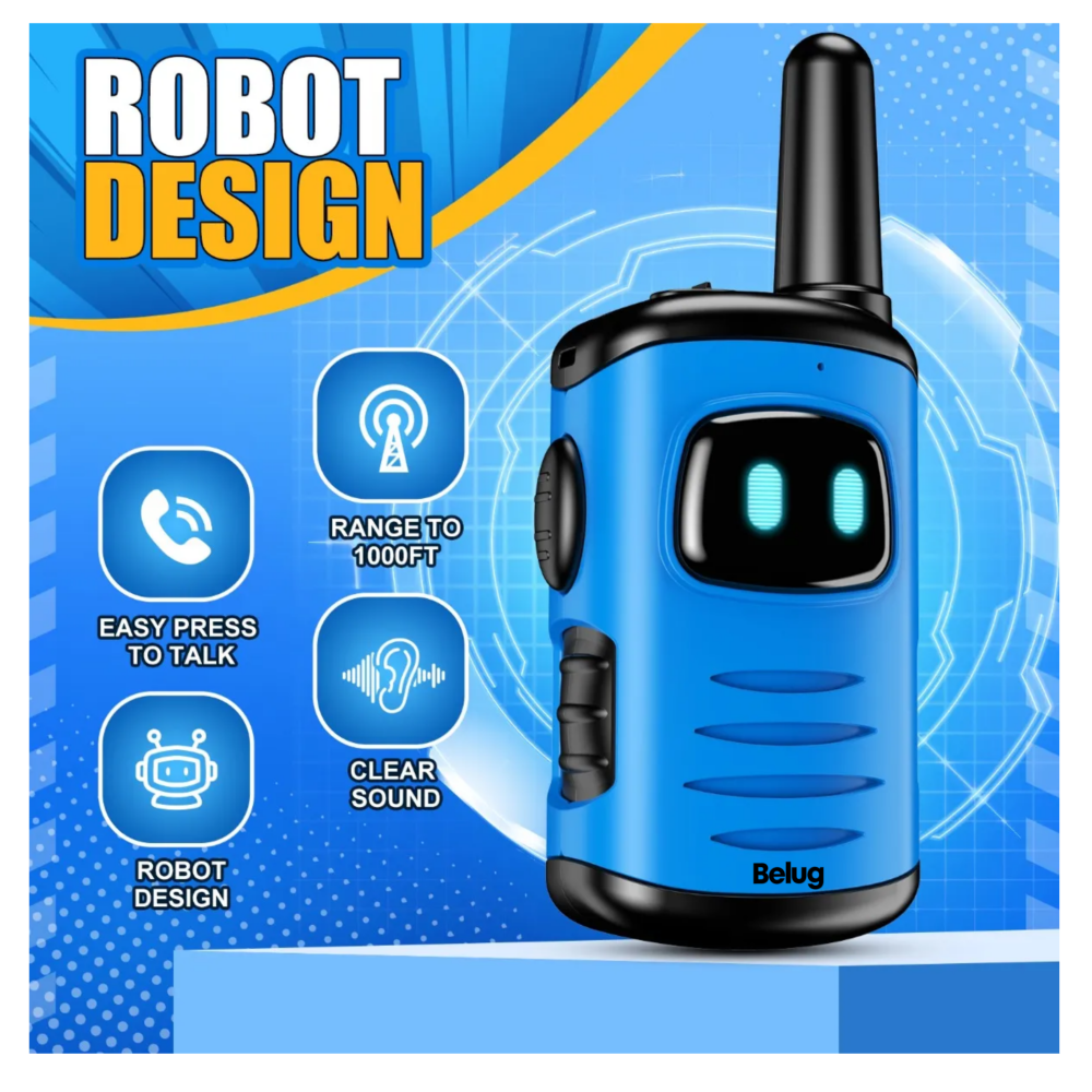 Foto 2 | Walkie Talkie Niños 2 Piezas Belug  Color Azul