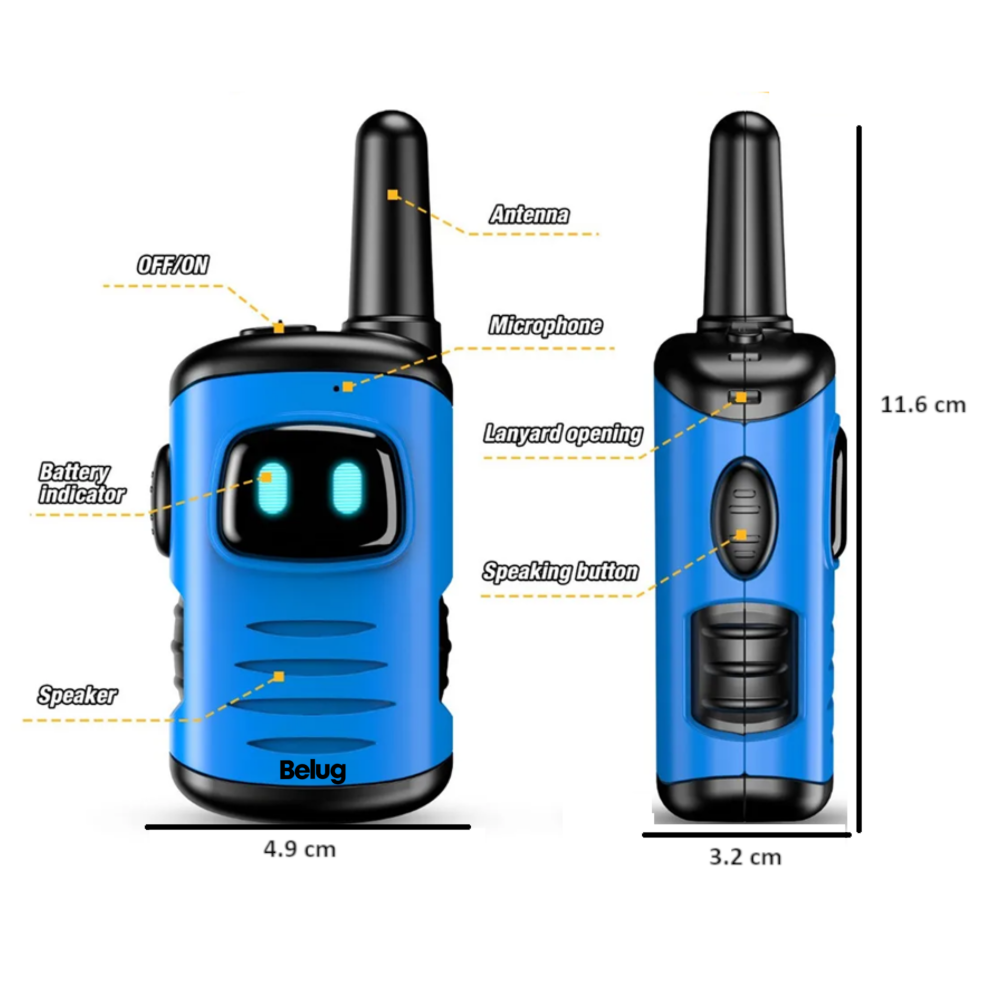 Foto 4 | Walkie Talkie Niños 2 Piezas Belug  Color Azul