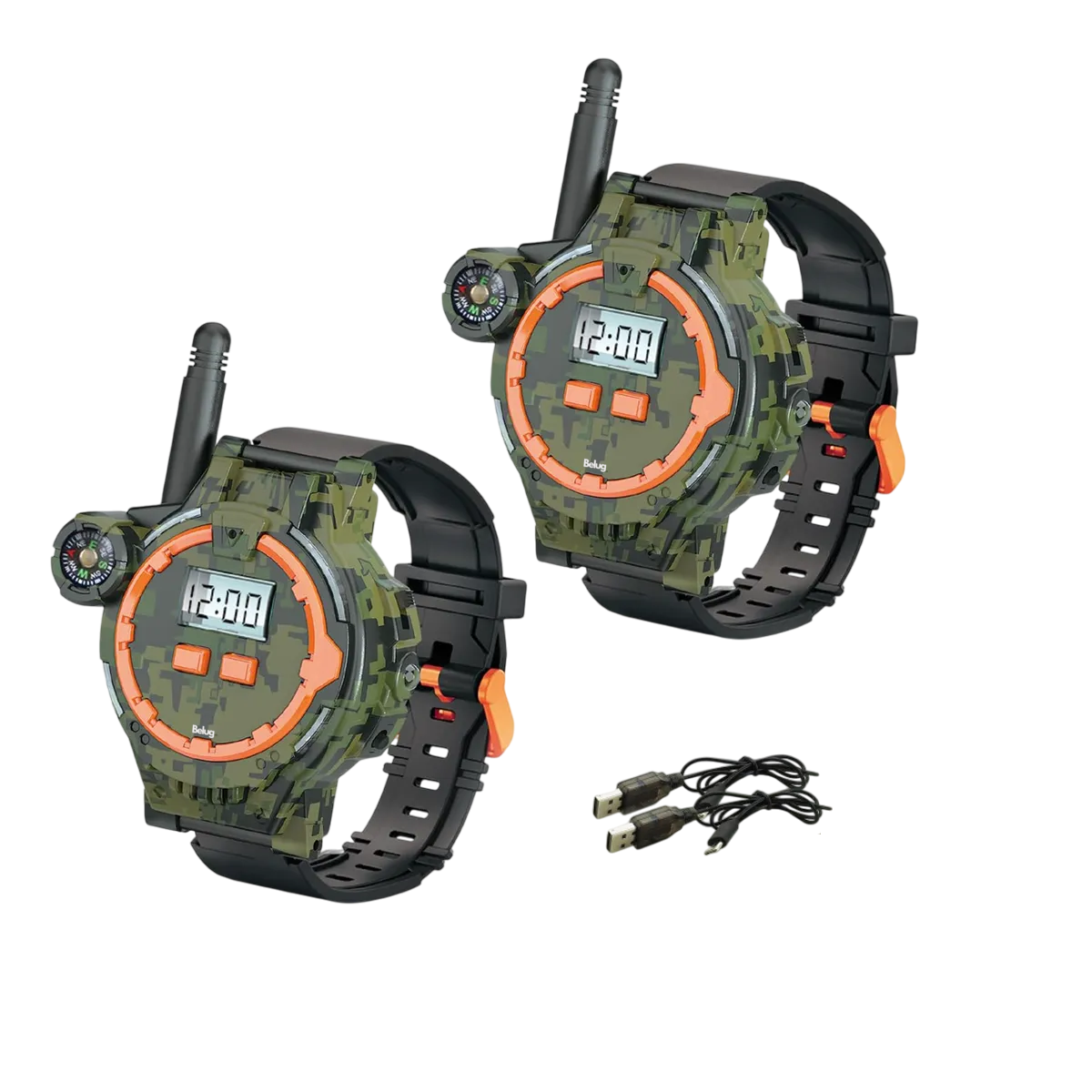 Foto 2 pulgar | Radios Walkie Talkies Belug  Niños Reloj De Pulsera Verde Olivo 2 Piezas