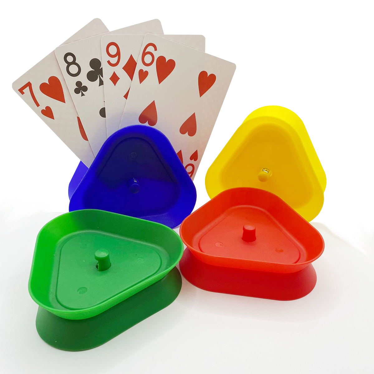 Porta Naipes o Sujetador de Cartas Set de 4 pz Diversiones Bago $279