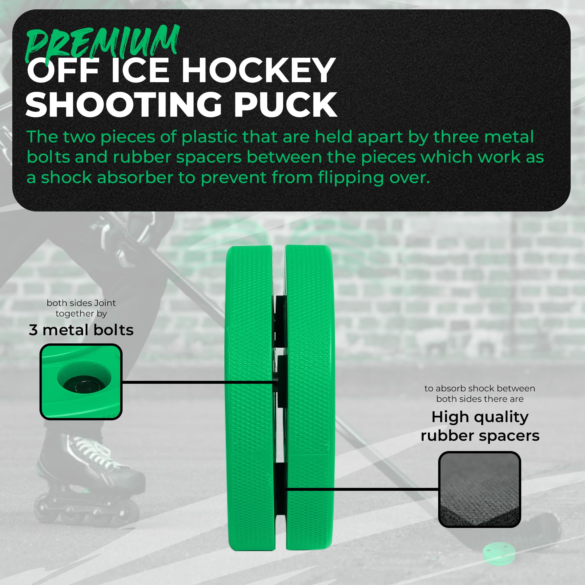 Foto 2 | Práctica De Tiro Con Agachadiza Con Disco De Hockey Callejero, Color Verde - Venta Internacional.