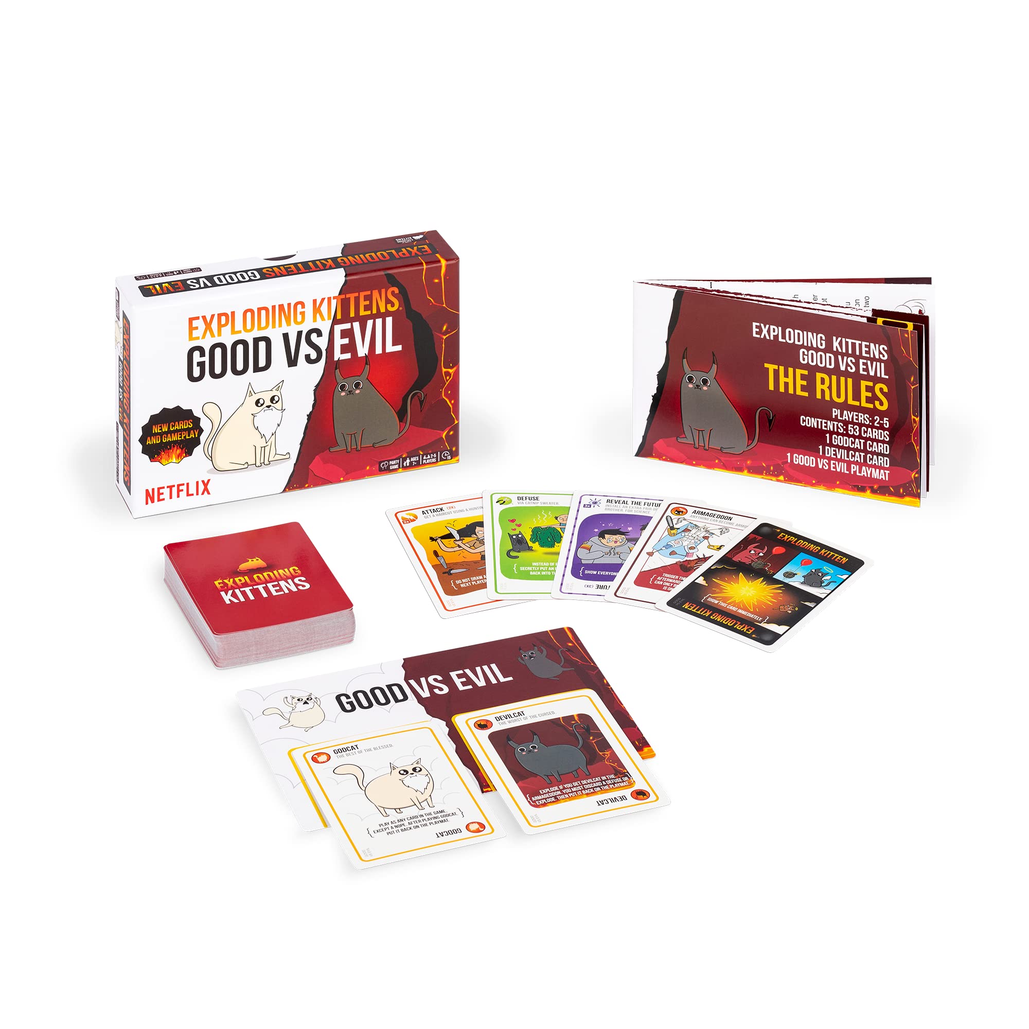 Foto 4 pulgar | Juego De Cartas Exploding Kittens Good Vs Evil Con 55 Cartas - Venta Internacional.