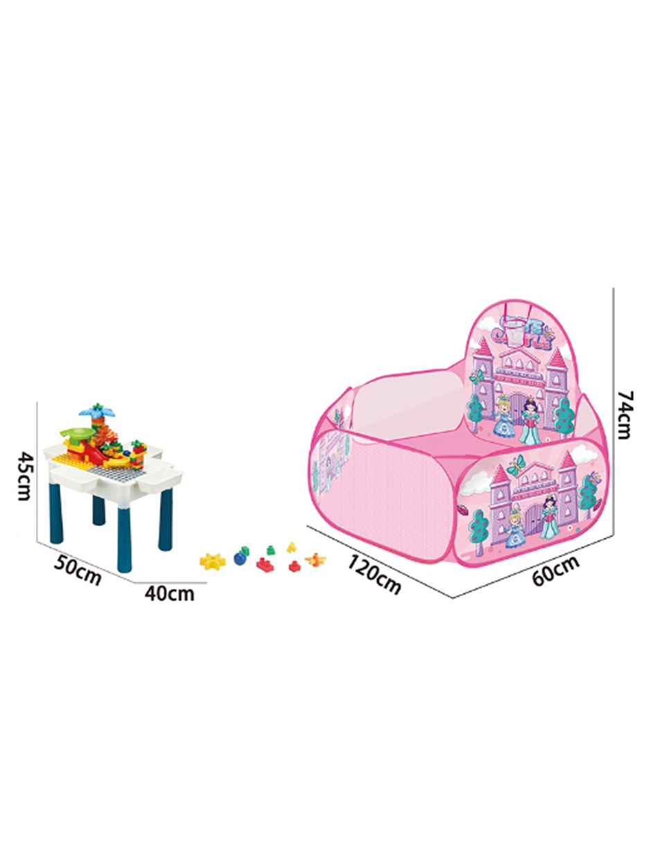 Foto 3 pulgar | Juego De Mesa Multiactividad 130 Bloques Mesa + Casa Temática De Princesas