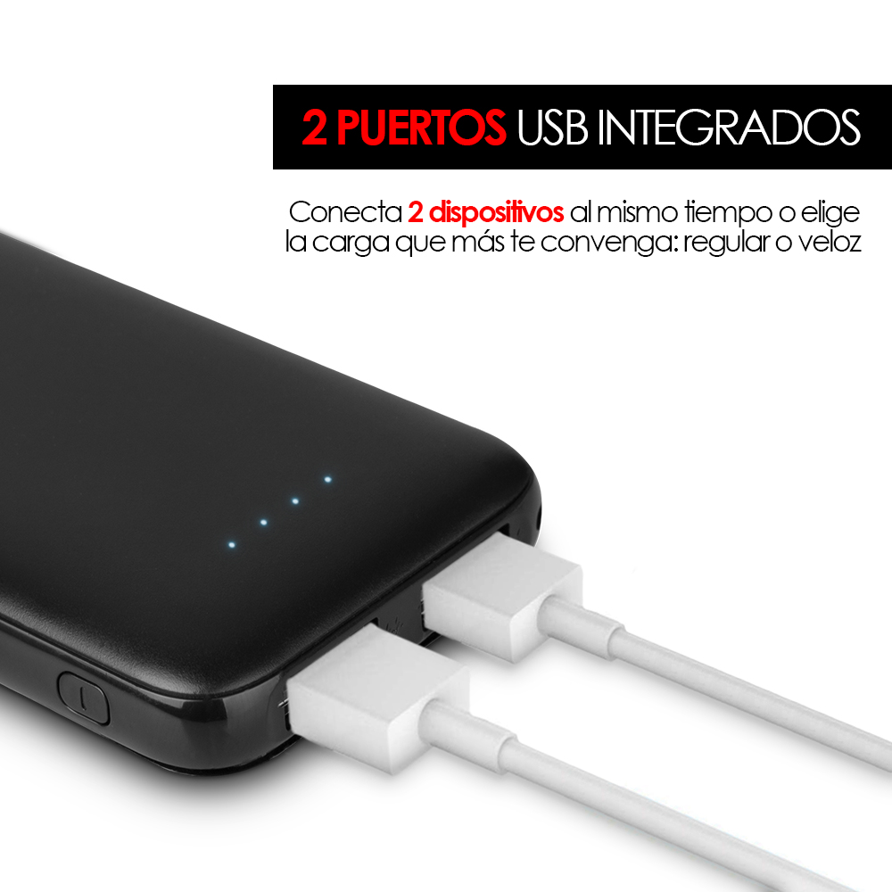 Foto 4 pulgar | Power Bank Ultra Slim Redlemon 80121-Bl de 5,000 mAh con 2 Puertos USB de carga color Negro