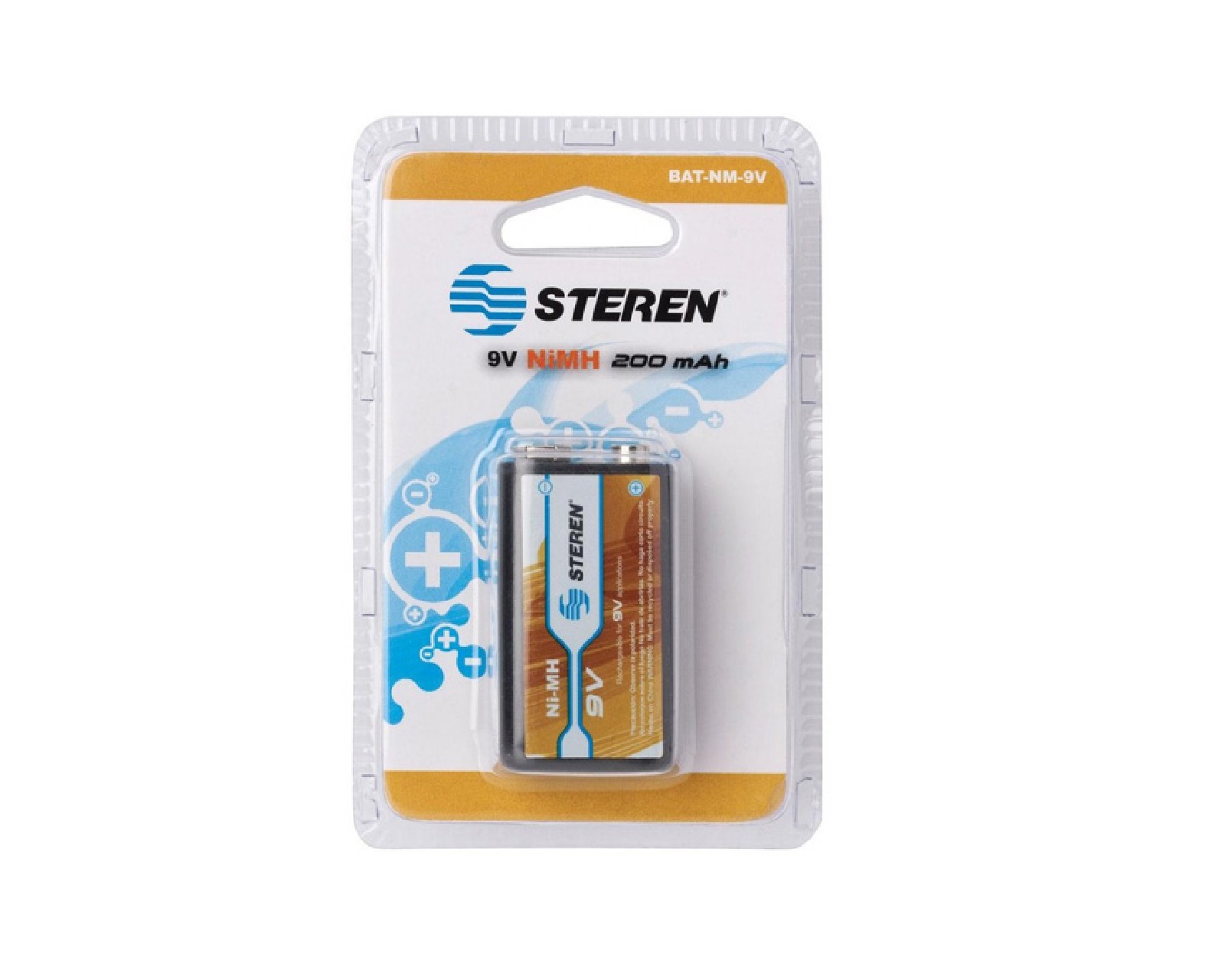 Foto 1 | Batería Recargable Steren 9v Bat-nm-9v Anaranjado de 9 Volts