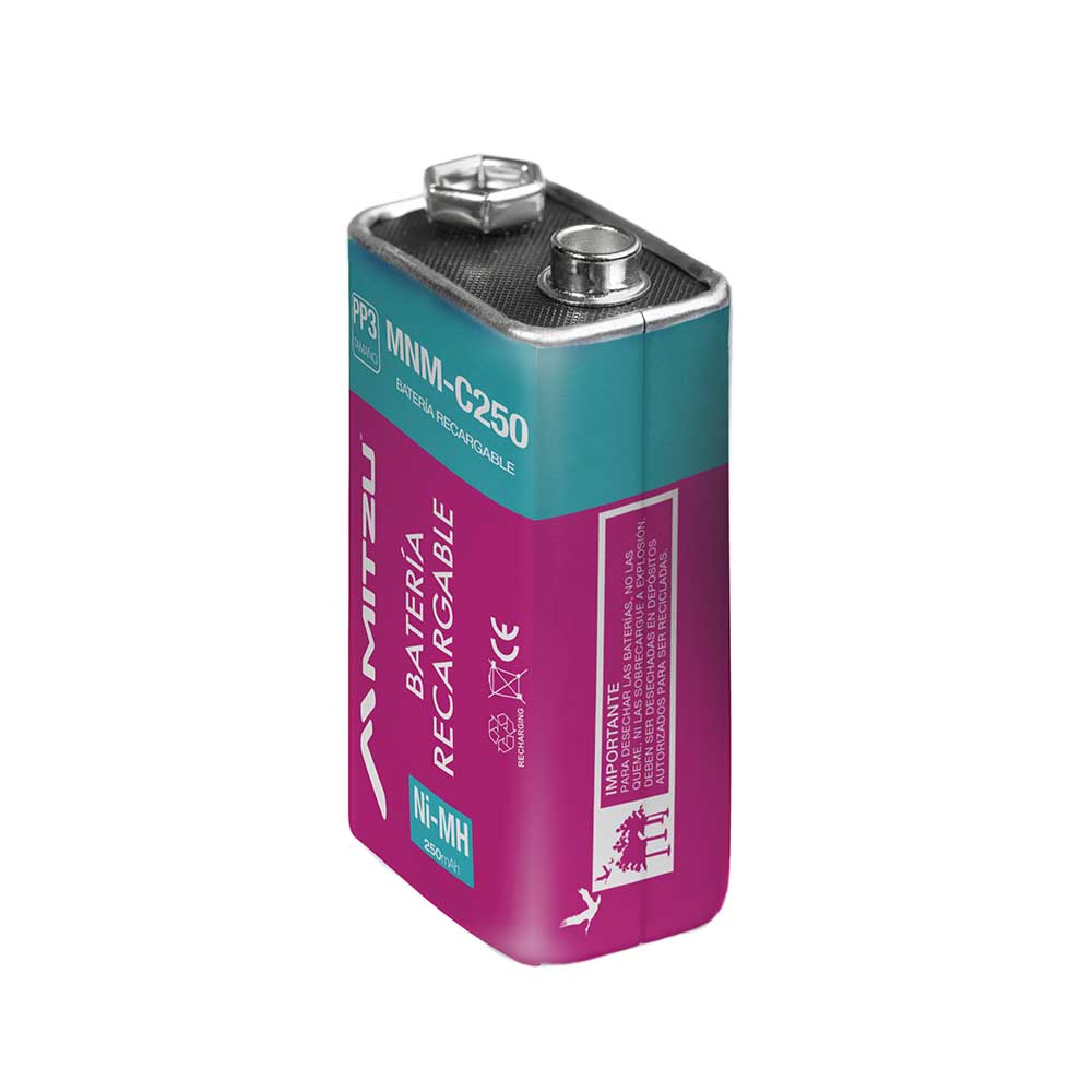 Batería Recargable Mitzu Mnm-c250 color Rosa de 9 V de Ni-mh