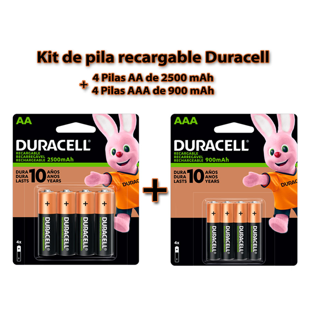 Foto 3 pulgar | Kit de 8 Pilas Recargables Duracell (1 Blister 4 Pilas Aa de 2500 Mah más 1 Blister de 4 Pilas Aaa de 900 Mah)