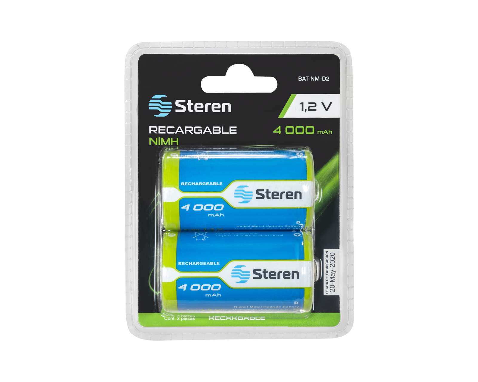 Foto 4 pulgar | Pack de 2 Pilas Recargables “d” Nimh 4000 Mah