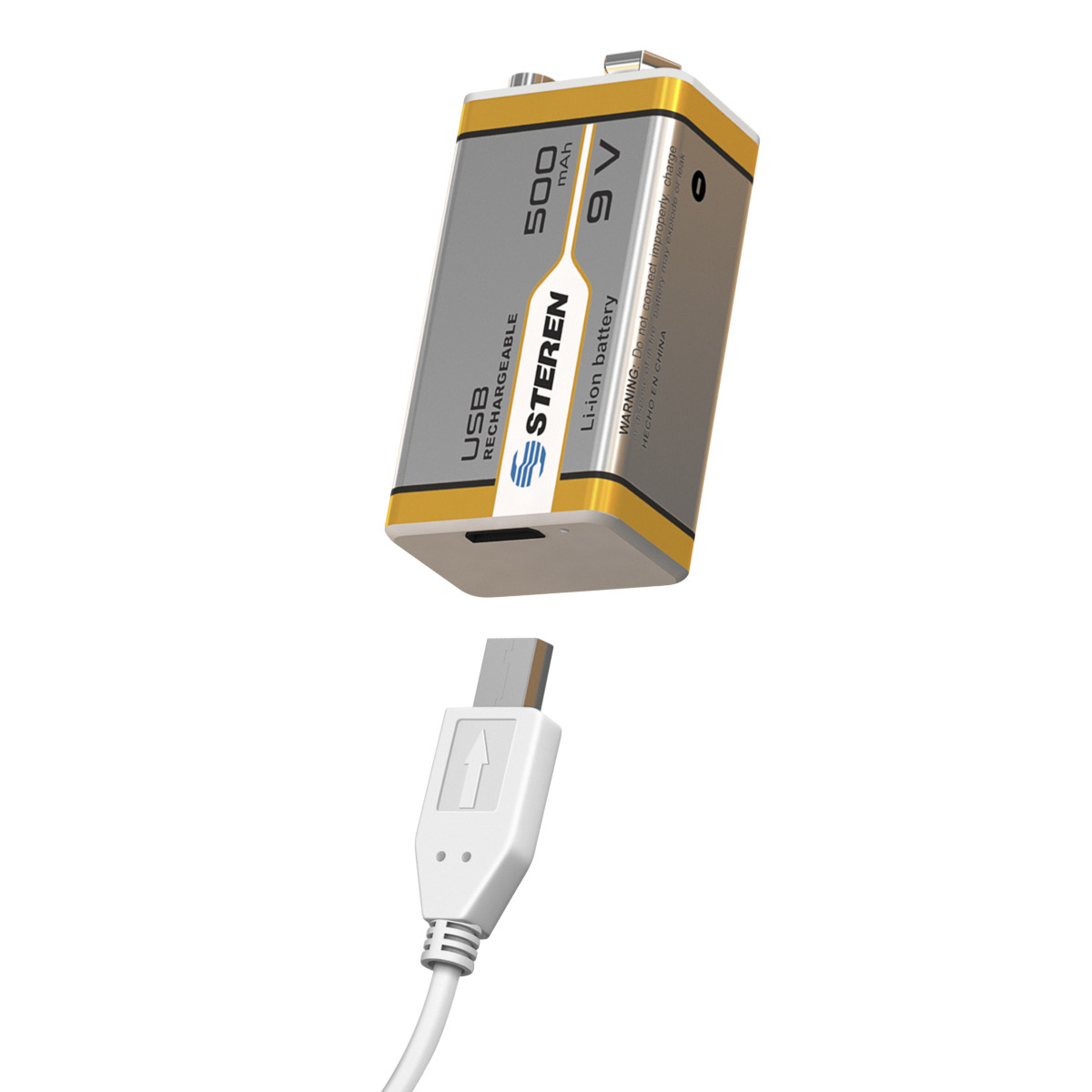 Foto 2 pulgar | Batería Recargable Steren USB Li-ion Tipo 9v (cuadrada) de 500 Mah Bat-li-9v USB
