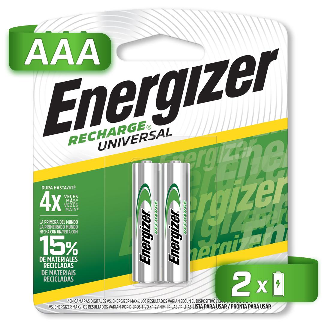 Foto 2 pulgar | Pila Energizer Recargable AAA color Plateado C/2 700 mAh