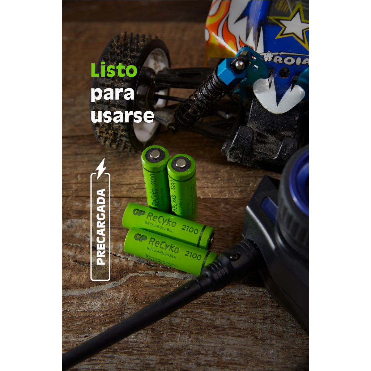 Foto 7 pulgar | Cargador de Pilas Recargables GP USB con 4 Piezas AA 2100mah