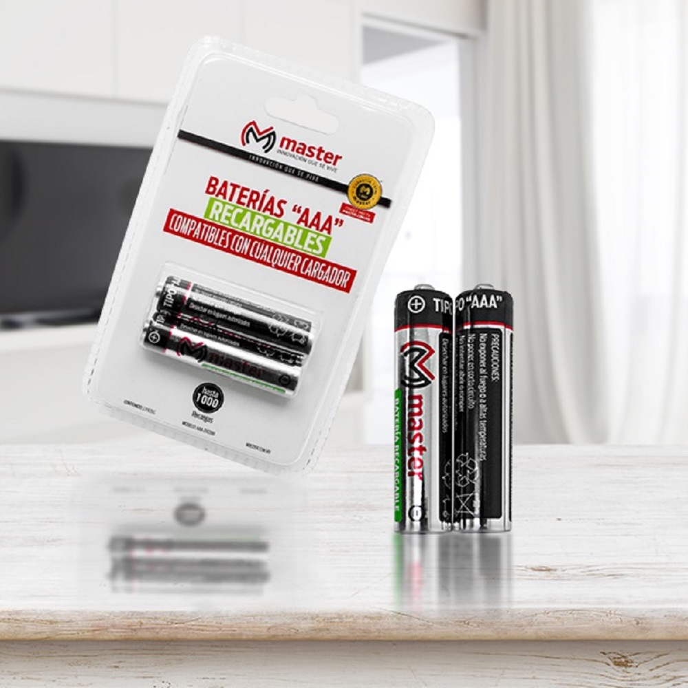 Foto 3 | Baterías Recargables Master 2 pz Tipo  Aaa 1200 Ah