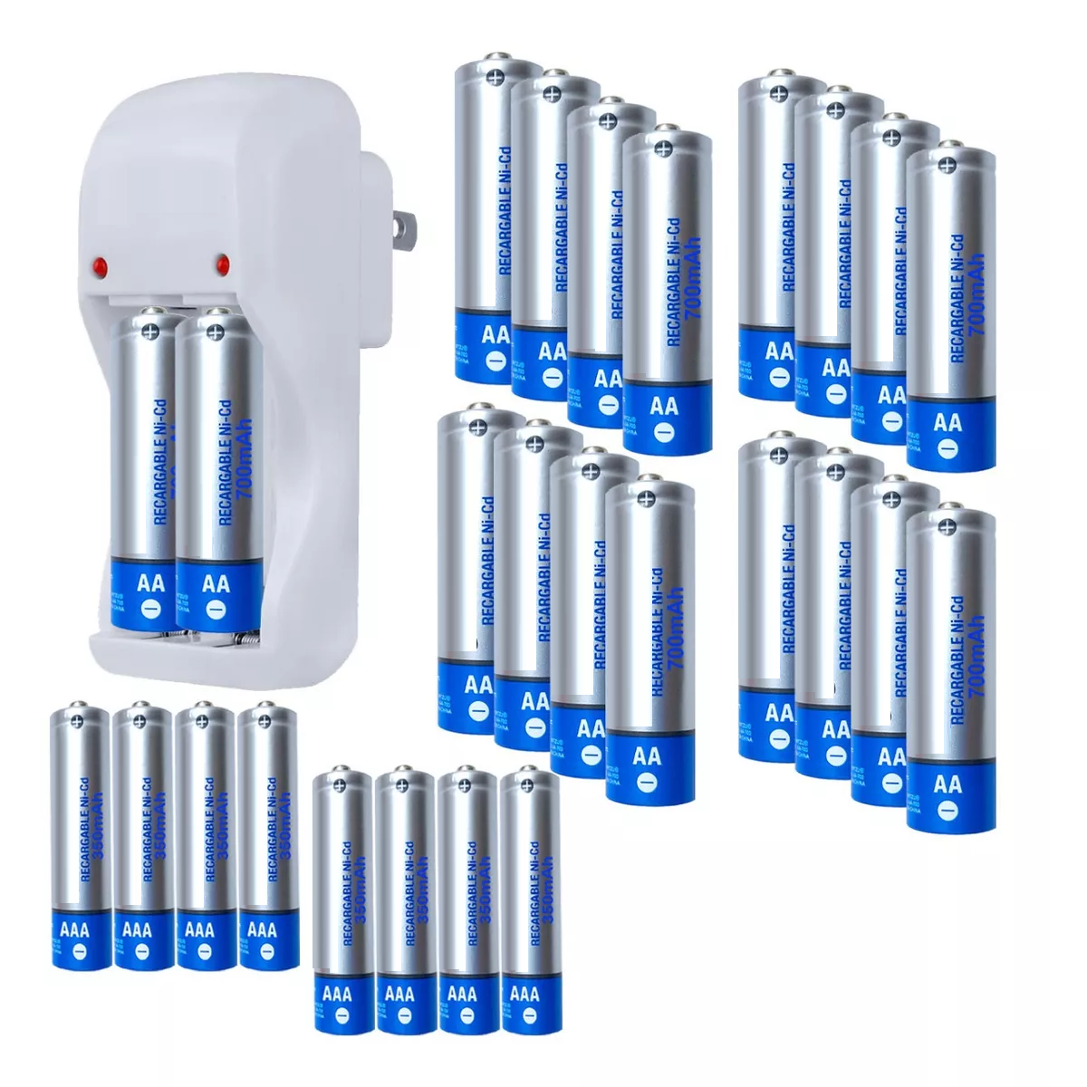 Foto 4 pulgar | Set Cargador Con 26 Pilas Recargables Doble A Triple A Eo Safe Imports Esi-8740 Blanco