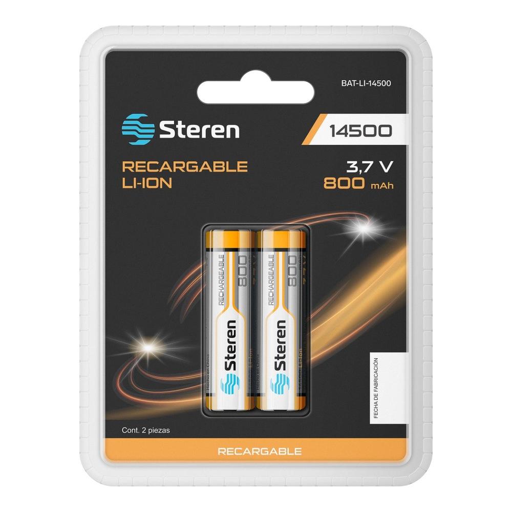 Foto 1 | 2 Baterías Recargables Steren Li-ion 800 Mah Tipo 14500