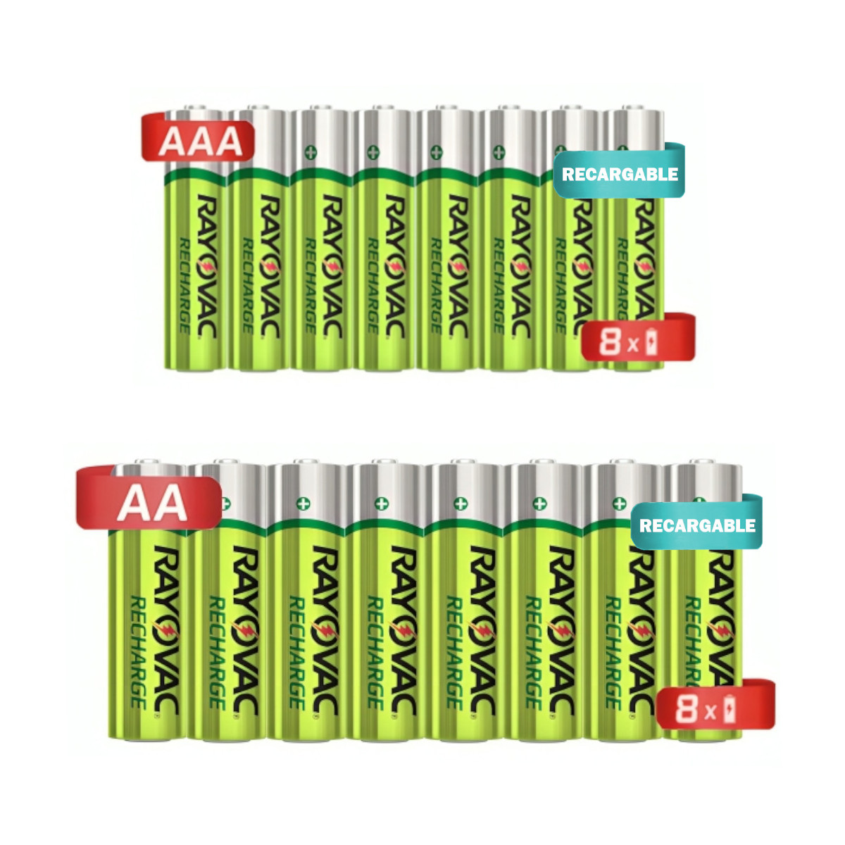 Foto 2 pulgar | Pilas Baterías Recargables Rayovac 8aa 1350mah + 8aaa 650mah