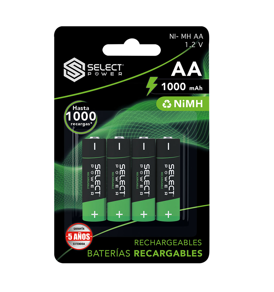 Baterías  Aa Select Power Batr4aa-sp Negro Recargables $349