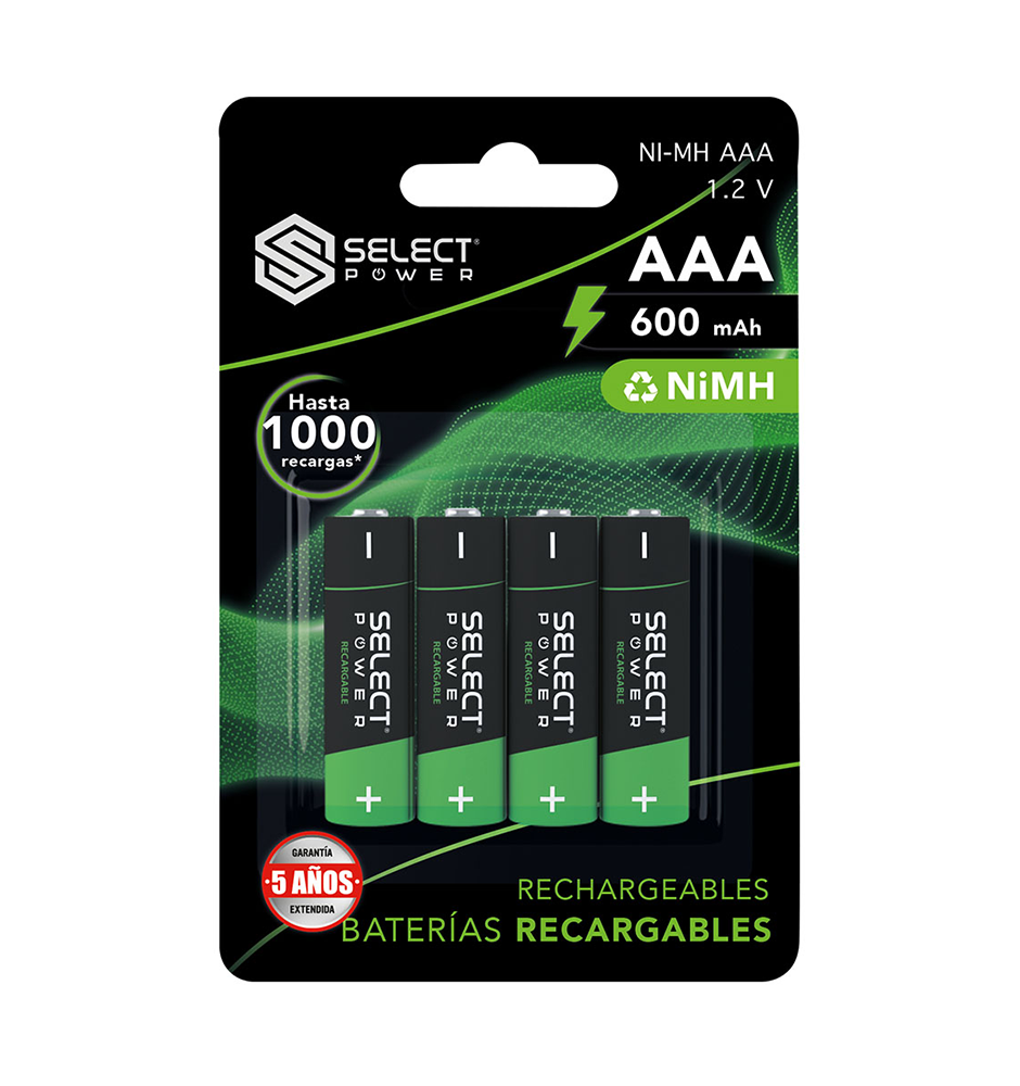 Baterías  AAA  Select Power Batr4aa-sp Negro Recargables $399