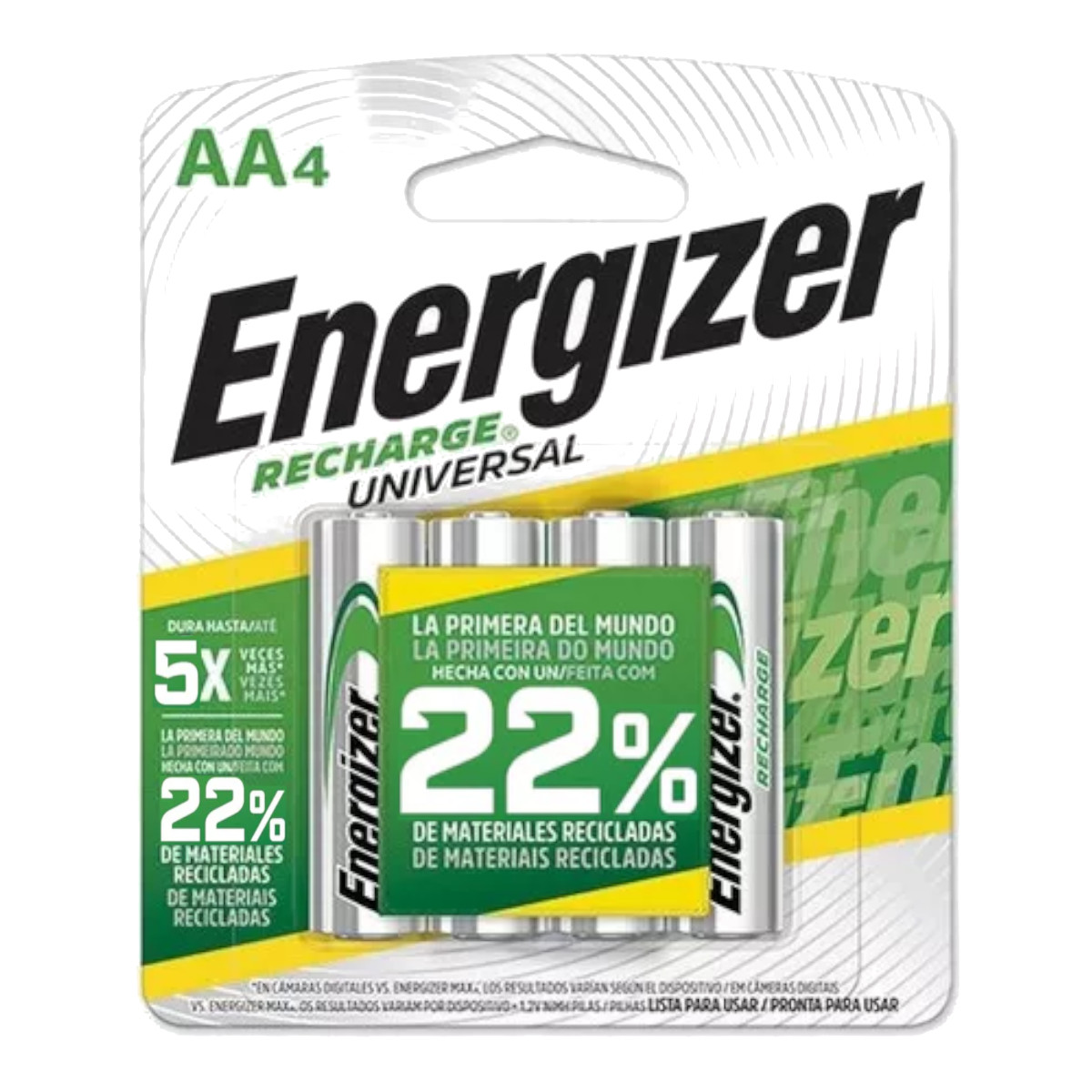 Foto 2 pulgar | Pilas Baterías Energizer Recargables 4 Piezas Aa