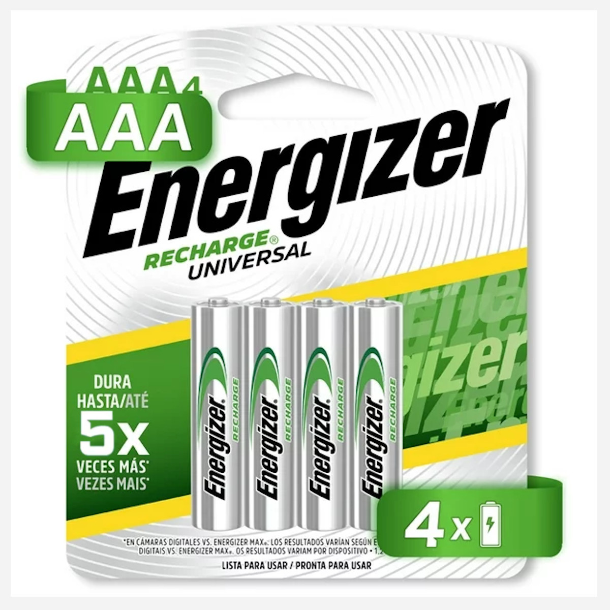 Pilas Baterías Energizer Recargables 4 Piezas Aaa