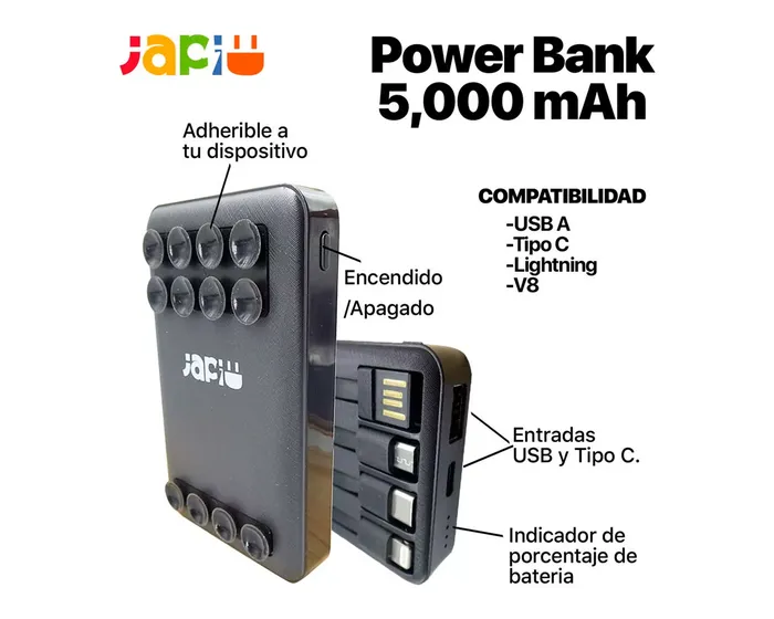 Foto 3 pulgar | Bateria de Respaldo Japi 5000 Mah