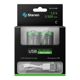 Foto 1 | Baterías Recargables USB Li-ion Tipo C de 3750 mWh para Cámaras Fotográficas y Juguetes