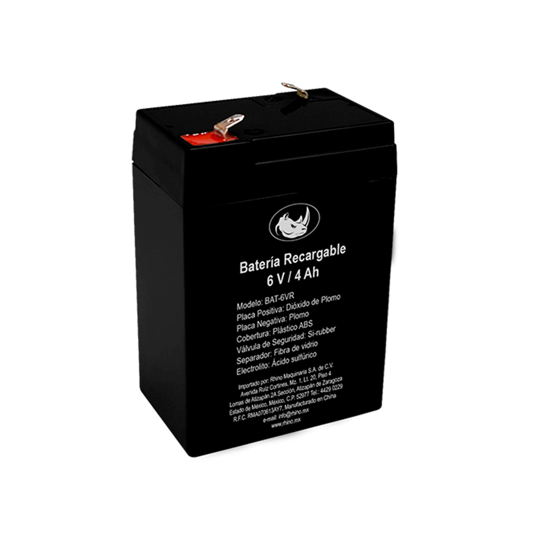 Foto 1 | Baterías Recargables Rhino Bat-6vr Negro Batería Recargable 6v / 4ah, Eficiente Y Duradera Para Básculas Y Maquinaria.