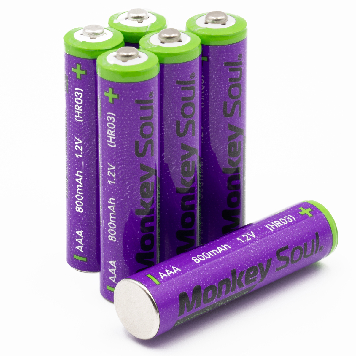 Foto 1 | Pilas Baterías Aaa Recargables Monkey Soul 6 Piezas 800 Mah