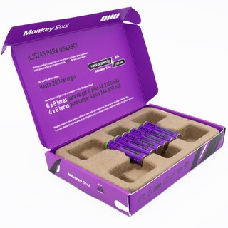 Foto 2 | Pilas Baterías Aaa Recargables Monkey Soul 6 Piezas 800 Mah