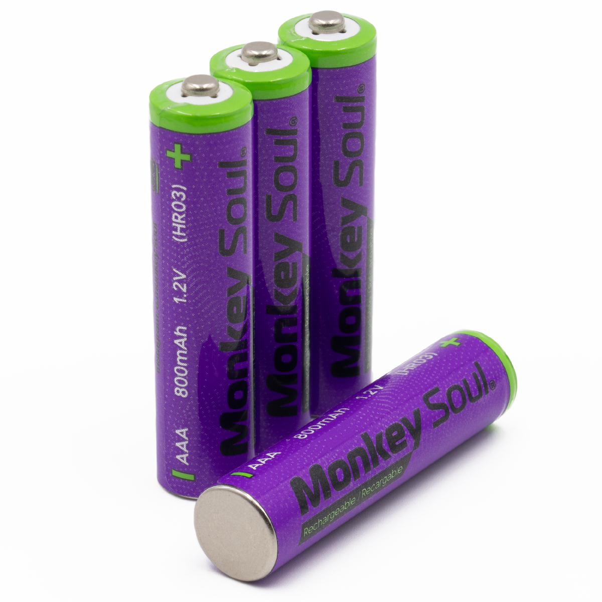 Foto 2 pulgar | Pilas Baterías Aaa Recargables Monkey Soul 4 Piezas 800 Mah