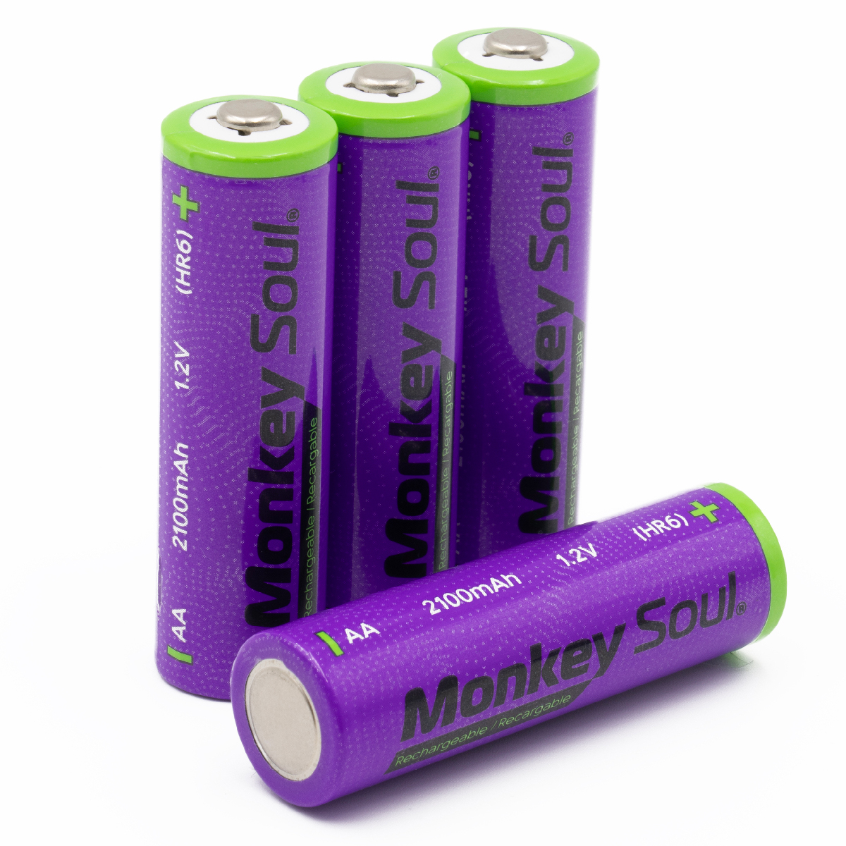 Foto 1 | Pilas Baterías Aa Recargables Monkey Soul 4 Piezas 2100 Mah