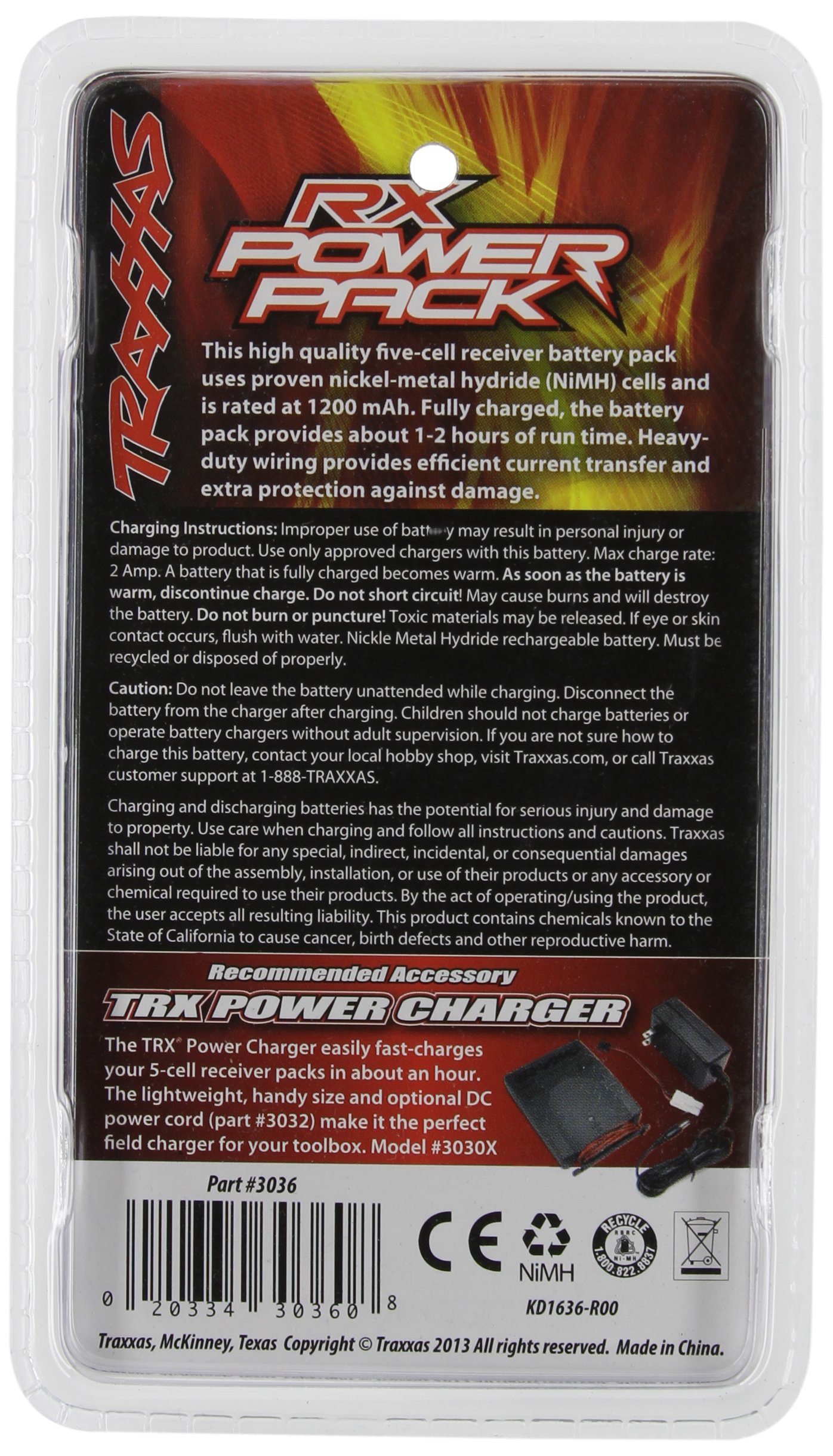Foto 2 | Paquete De Baterías Traxxas 3036 Nimh De 5 Celdas, 6 V, 1100 Mah, Flat Rx J - Venta Internacional.