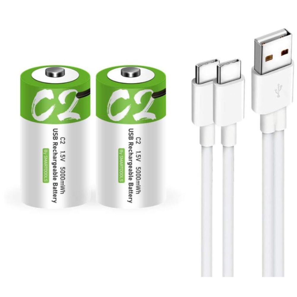 Foto 2 pulgar | Cargador De 2 Pilas C2 Recargables Usb C 5,000mwh 1.5v