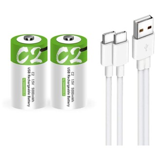 Foto 1 | Cargador De 2 Pilas C2 Recargables Usb C 5,000mwh 1.5v