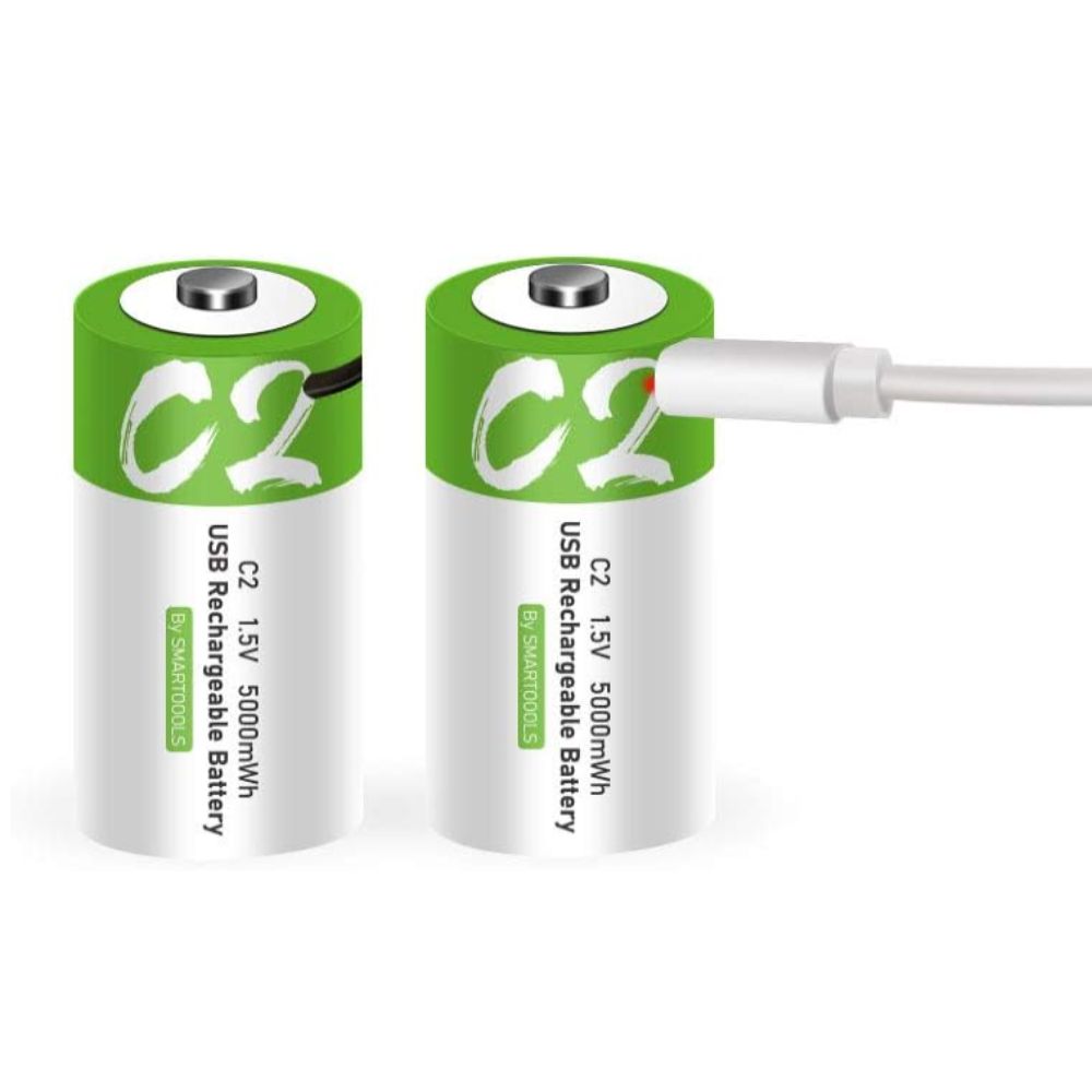 Foto 4 pulgar | Cargador De 2 Pilas C2 Recargables Usb C 5,000mwh 1.5v