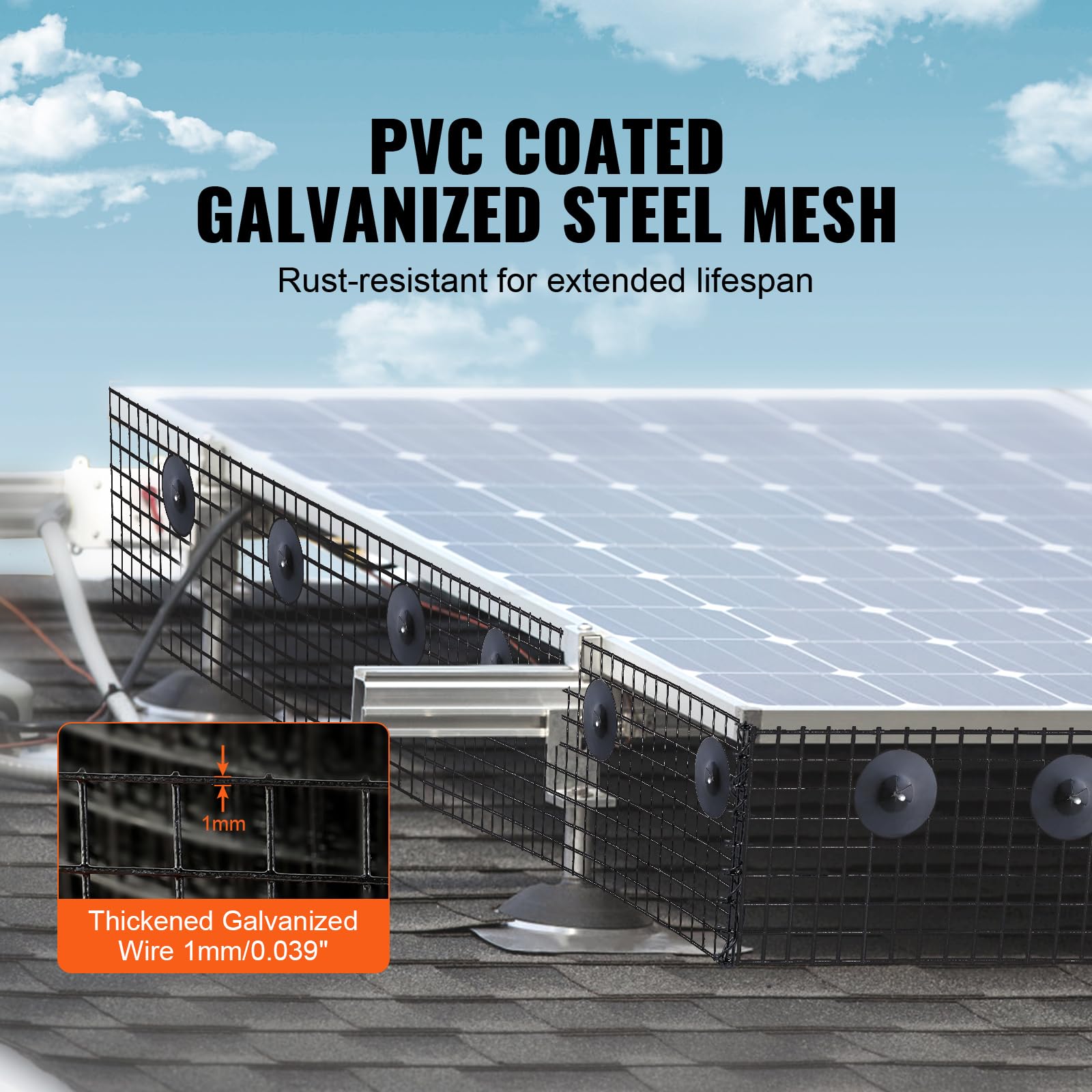 Foto 3 | Panel Solar Protector Para Pájaros Vevor De 15 Cm X 15 M Con Sujetadores - Venta Internacional.