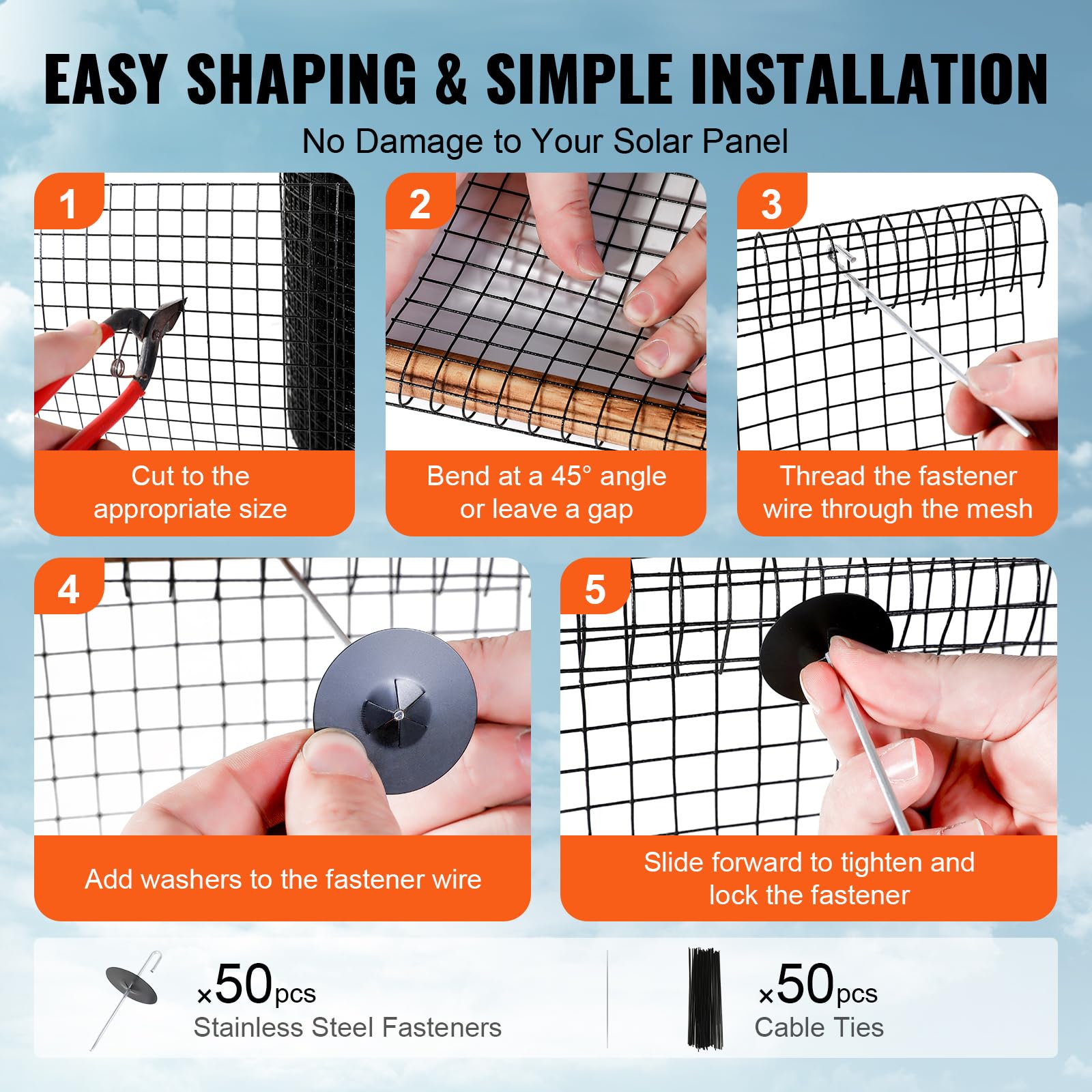 Foto 5 | Panel Solar Protector Para Pájaros Vevor De 15 Cm X 15 M Con Sujetadores - Venta Internacional.