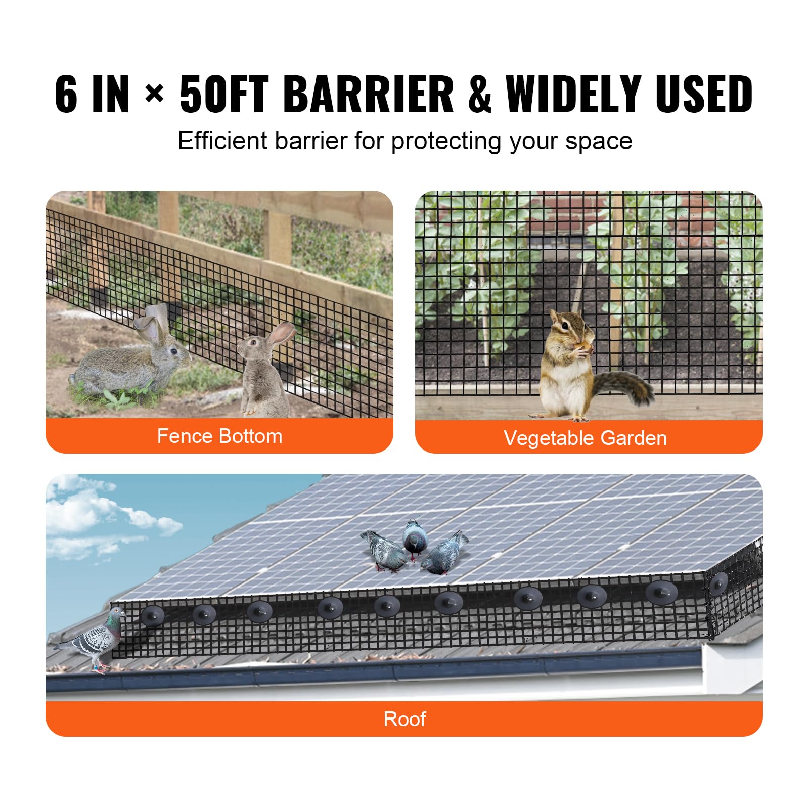 Foto 6 | Panel Solar Protector Para Pájaros Vevor De 15 Cm X 15 M Con Sujetadores - Venta Internacional.