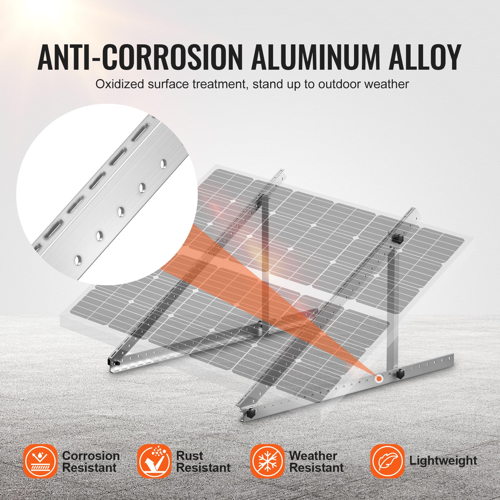 Foto 6 | Soportes De Montaje Para Paneles Solares Vevor De 45 Pulgadas Con Inclinación Ajustable - Venta Internacional.