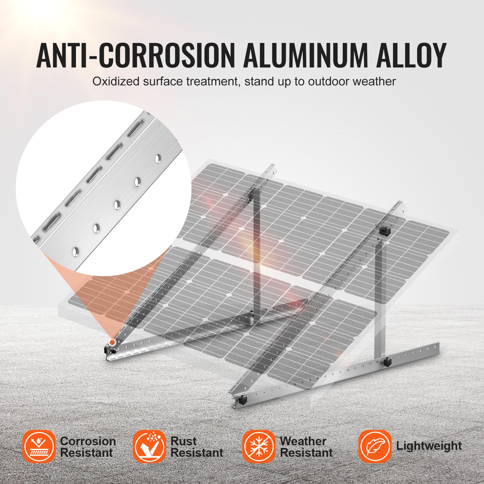 Foto 5 | Soportes De Montaje Para Paneles Solares Vevor De 50 Pulgadas Con Inclinación Ajustable - Venta Internacional.