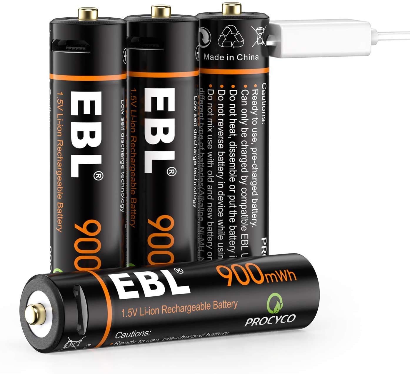 Foto 2 pulgar | Pilas De Litio Aaa Recargables Ebl 1 5 V 900 Mwh  Paquete De 4 - Venta Internacional.