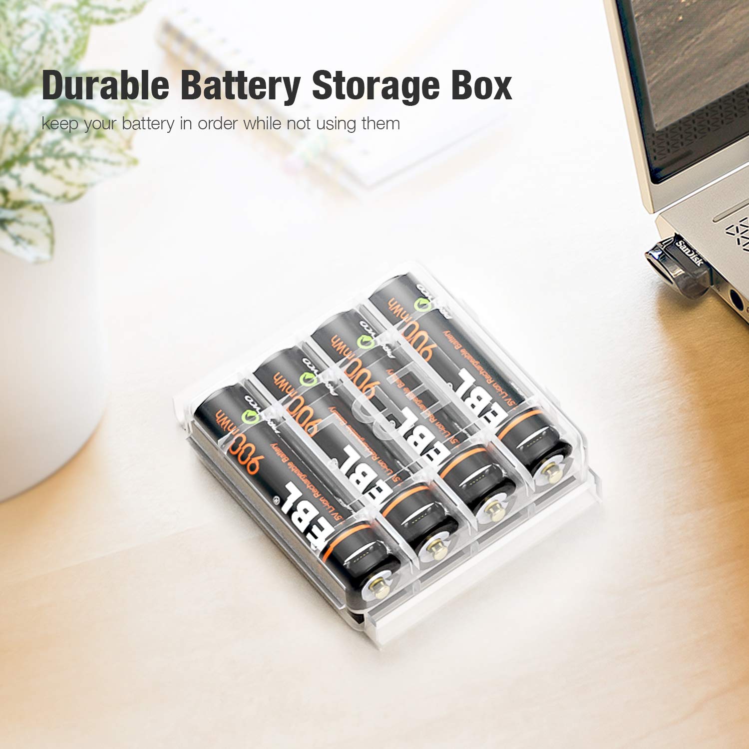Foto 6 | Pilas De Litio Aaa Recargables Ebl 1 5 V 900 Mwh  Paquete De 4 - Venta Internacional.