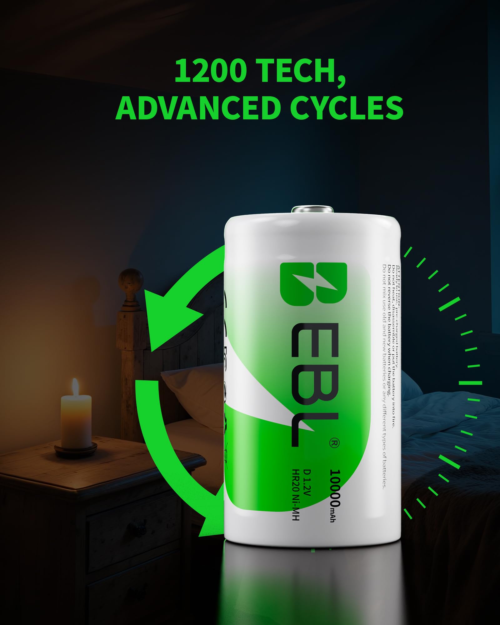 Foto 5 pulgar | Baterías Recargables D Ebl Ultra Pro  10.000 Mah  Ni-mh  Paquete De 4 - Venta Internacional.
