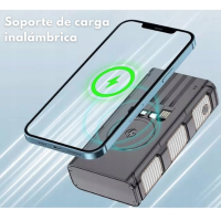 Foto 7 pulgar | Power Bank Solar 30000mah Carga Inalámbrica Batería Portátil Compacta Carga Rápida  Usb-c  Usb