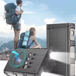 Foto 8 | Power Bank Solar 30000mah Carga Inalámbrica Batería Portátil Compacta Carga Rápida Usb-c Usb
