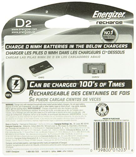 Foto 4 pulgar | Pilas Recargables Energizer D  Paquete De 3 Unidades  2 Unidades - Venta Internacional.