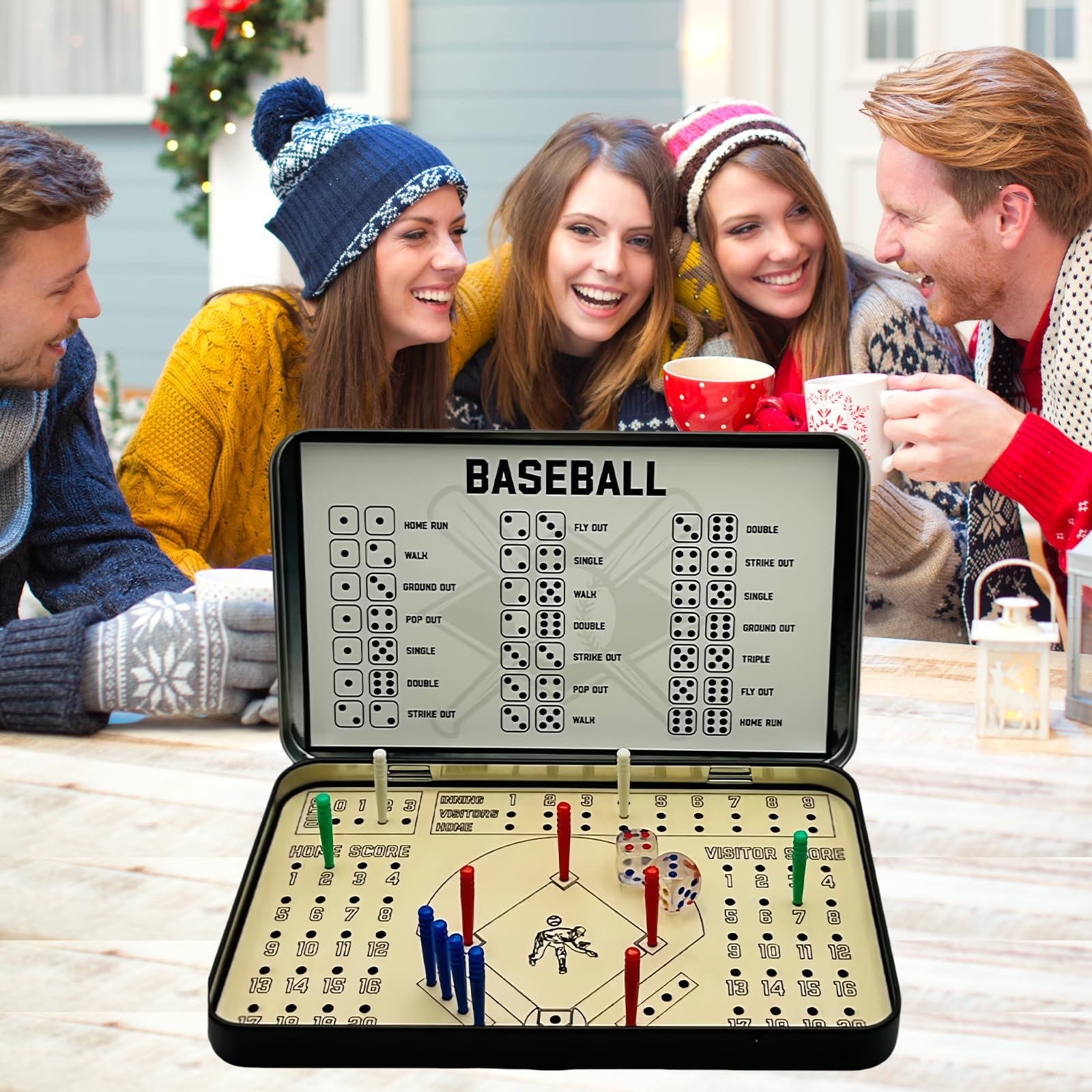 Foto 5 pulgar | Juego De Mesa Travel Game Baseball Football Knuckle Dice - Venta Internacional.