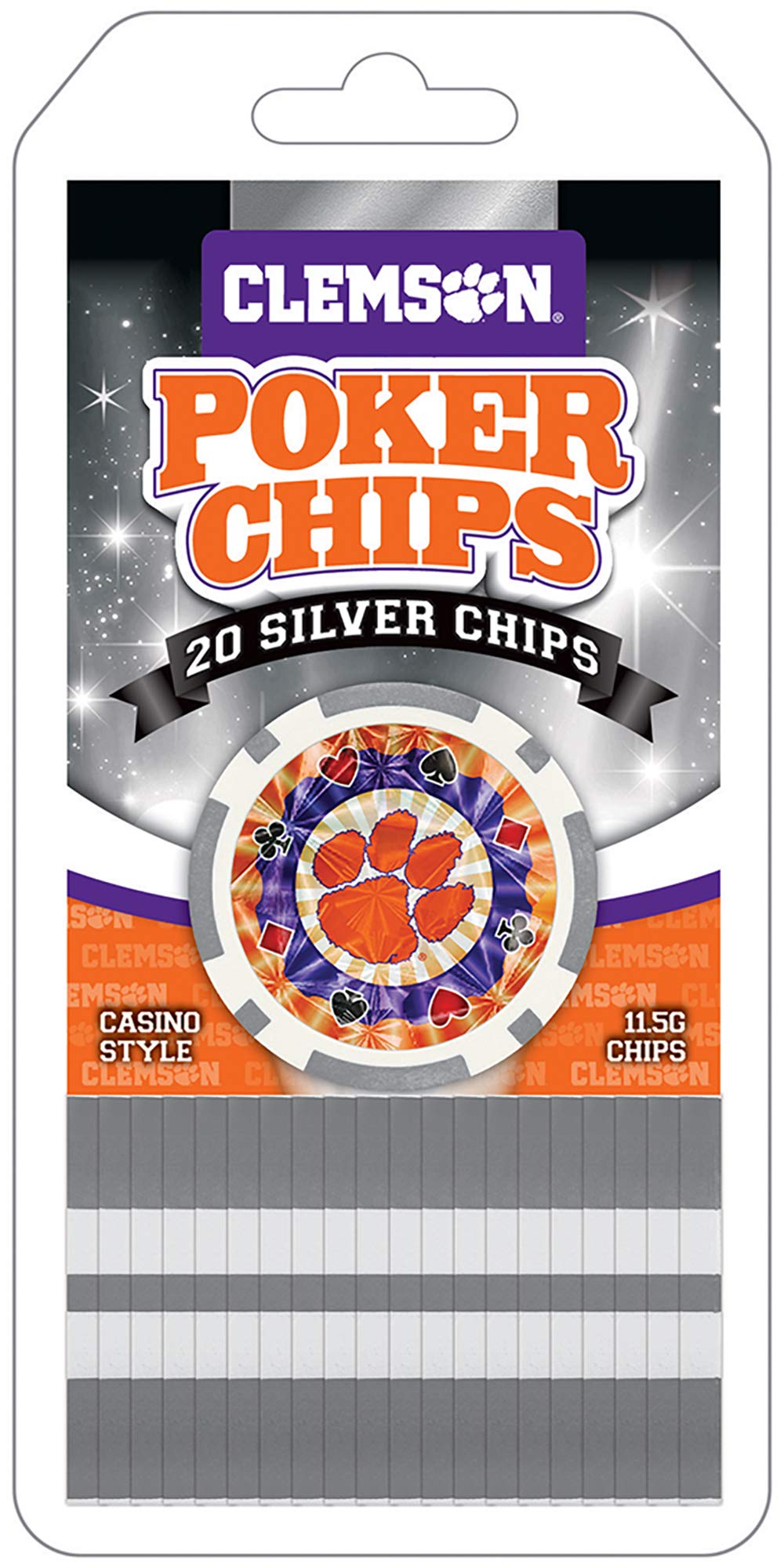 Foto 2 pulgar | Fichas De Póquer Masterpieces Casino Ncaa Clemson Tigers X20 - Venta Internacional.